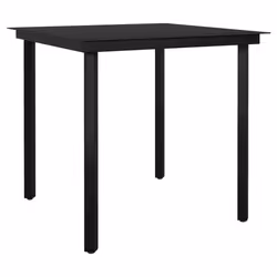 vidaXL Set da Pranzo da Giardino 5 pz Nero - Vista aggiuntiva 3