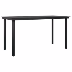 vidaXL Set da Pranzo da Giardino 7 pz Nero - Vista aggiuntiva 3