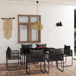 vidaXL Set da Pranzo da Giardino 7 pz Nero