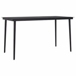 vidaXL Set da Pranzo da Giardino 7 pz Nero - Vista aggiuntiva 3