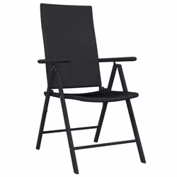 vidaXL Set da Pranzo per Giardino 9 pz con Cuscini Nero - Vista aggiuntiva 3