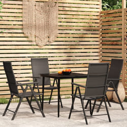 vidaXL Set da Pranzo da Giardino 5 pz Nero