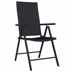 vidaXL Set da Pranzo da Giardino 7 pz Nero - Vista aggiuntiva 3