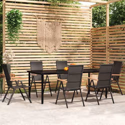 Crea un'estetica avvincente e coesa nel vostro spazio esterno con questo set da pranzo da giardino! Questo set da pranzo da g ...