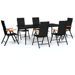 Vidaxl - Set Mobili da Pranzo per Giardino 7 pz Nero