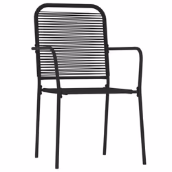 vidaXL Set Mobili da Pranzo per Giardino 7 pz Nero - Vista aggiuntiva 3