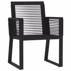 vidaXL Set Mobili da Pranzo per Giardino 7 pz Nero - Vista aggiuntiva 3
