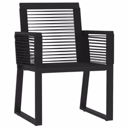 vidaXL Set Mobili da Pranzo per Giardino 3 pz Nero - Vista aggiuntiva 3