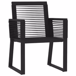vidaXL Set Mobili da Pranzo per Giardino 5 pz Nero - Vista aggiuntiva 3