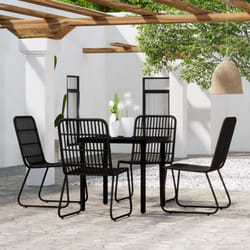 vidaXL Set da Pranzo da Giardino 5 pz Nero