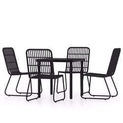 vidaXL Set da Pranzo da Giardino 5 pz Nero - Vista aggiuntiva 2