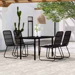 vidaXL Set da Pranzo da Giardino 5 pz Nero