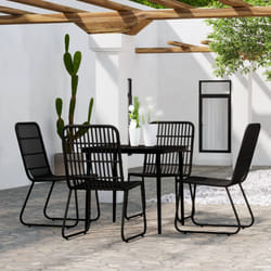 vidaXL Set da Pranzo da Giardino 5 pz Nero