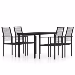 vidaXL Set da Pranzo da Giardino 5 pz Nero - Vista aggiuntiva 2