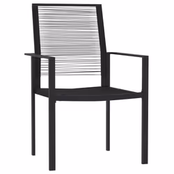 vidaXL Set Mobili da Pranzo per Giardino 3 pz Nero - Vista aggiuntiva 3