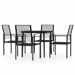 vidaXL Set da Pranzo da Giardino 5 pz Nero - Vista aggiuntiva 2
