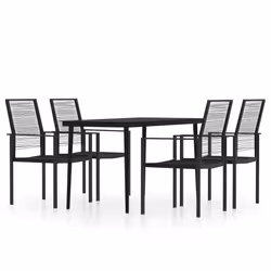 vidaXL Set da Pranzo da Giardino 5 pz Nero - Vista aggiuntiva 2