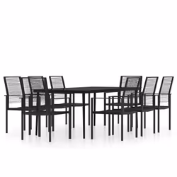 vidaXL Set Mobili da Pranzo da Giardino 9 pz - Vista aggiuntiva 2