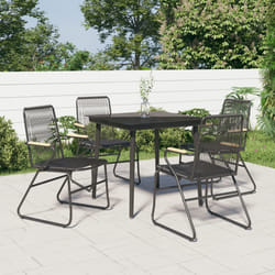 Set da Pranzo da Giardino 5 pz Nero in Rattan PVCcod mxl 121469