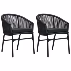 vidaXL Set Mobili da Pranzo per Giardino 3 pz Nero - Vista aggiuntiva 3