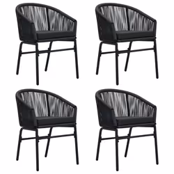 vidaXL Set da Pranzo per Giardino 5 pz Nero - Vista aggiuntiva 3
