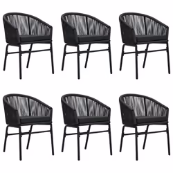 vidaXL Set da Pranzo da Giardino 7 pz Nero - Vista aggiuntiva 3