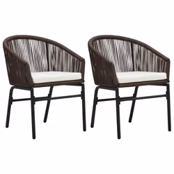 vidaXL Set Mobili da Pranzo per Giardino 3 pz Marrone - Vista aggiuntiva 3