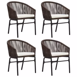 vidaXL Set Mobili da Pranzo per Giardino 5 pz Marrone - Vista aggiuntiva 3