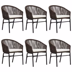 vidaXL Set Mobili da Pranzo per Giardino 7 pz Marrone - Vista aggiuntiva 3