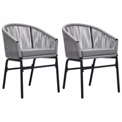 vidaXL Set Mobili da Pranzo per Giardino 3 pz Grigio - Vista aggiuntiva 3