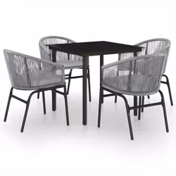 vidaXL Set Mobili da Pranzo per Giardino 5 pz Antracite - Vista aggiuntiva 2