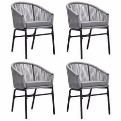 vidaXL Set Mobili da Pranzo per Giardino 5 pz Antracite - Vista aggiuntiva 3