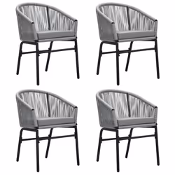 vidaXL Set Mobili da Pranzo per Giardino 5 pz Antracite - Vista aggiuntiva 3