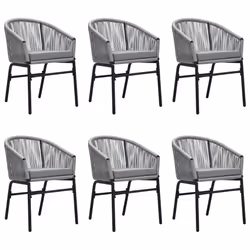 vidaXL Set Mobili da Pranzo per Giardino 7 pz Antracite - Vista aggiuntiva 3