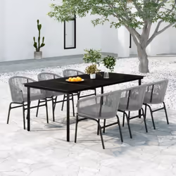 Crea un'estetica avvincente e coesa nel vostro spazio esterno con questo set da pranzo da giardino! Questo set da pranzo da g ...