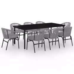 vidaXL Set Mobili da Pranzo da Giardino 9 pz Antracite - Vista aggiuntiva 2
