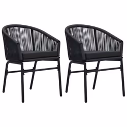 vidaXL Set Mobili da Pranzo per Giardino 3 pz Nero - Vista aggiuntiva 3
