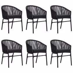 vidaXL Set da Pranzo da Giardino 7 pz Nero - Vista aggiuntiva 3