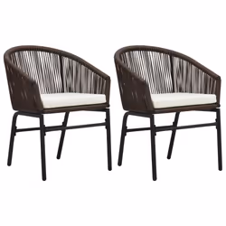 vidaXL Set Mobili da Pranzo per Giardino 3 pz Marrone - Vista aggiuntiva 3
