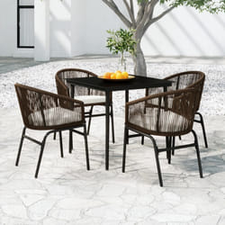 vidaXL Set Mobili da Pranzo per Giardino 5 pz Marrone