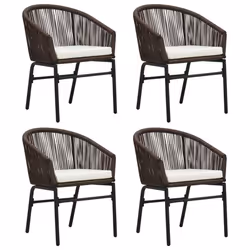 vidaXL Set Mobili da Pranzo per Giardino 5 pz Marrone - Vista aggiuntiva 3