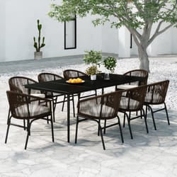 vidaXL Set da Pranzo da Giardino 9 pz Marrone