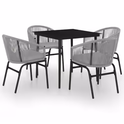 vidaXL Set da Pranzo da Giardino 5 pz Grigio - Vista aggiuntiva 2