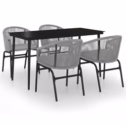 vidaXL Set da Pranzo da Giardino 5 pz Grigio - Vista aggiuntiva 2