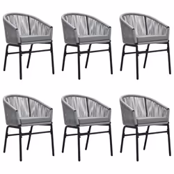 vidaXL Set da Pranzo da Giardino 7 pz Grigio - Vista aggiuntiva 3