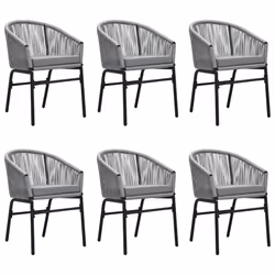 vidaXL Set da Pranzo da Giardino 7 pz Grigio - Vista aggiuntiva 3