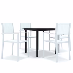 vidaXL Set Mobili da Pranzo per Giardino 5 pz Bianco - Vista aggiuntiva 2