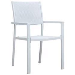 vidaXL Set da Pranzo da Giardino 9 pz Bianco - Vista aggiuntiva 3