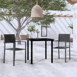 vidaXL Set da Pranzo da Giardino 3 pz Nero