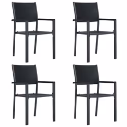 vidaXL Set da Pranzo da Giardino 5 pz Nero - Vista aggiuntiva 3